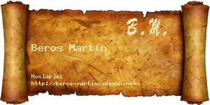 Beros Martin névjegykártya